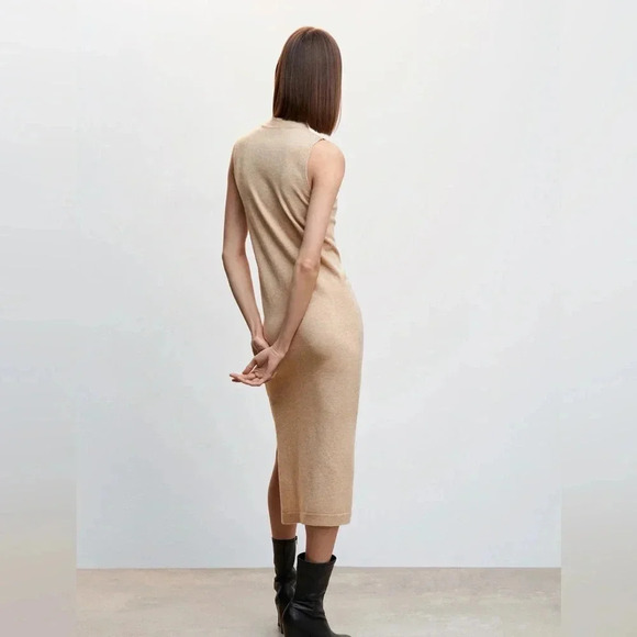 Mango Side Slit Fall Knit Dress NWT - Picture 6 of 12